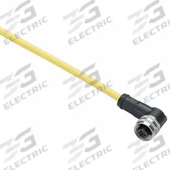 Cordset: 1/2"-20 Female Straight x Bare Wire, 3 Pins, Yellow, PVC, 5 m Cable Lg, 4 A Max Current (A) (MPN XZCPV1865L5). Key specifications — Brand: TELEMECANIQUE SENSORS; Cable Jacket Color: Yellow; IP Rating: IP65; Wire Size: 18 AWG.