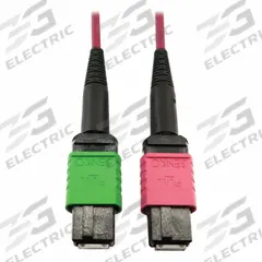 EATON TRIPP LITE Fiber Cable: (1) 16F MPO/APC Female (Green) x (1) 16F MPO/UPC Female (Magenta), PVC (MPN N846D-03M-16BMG). Key specifications — Fire Rating: Plenum; Jacket Material: PVC; Number of Fibers: Duplex; Fiber Type: OM4; Polarity: Method B; Brand: EATON TRIPP LITE; End 1 Connection Gender: Female; End 2 Connection Gender: Female.