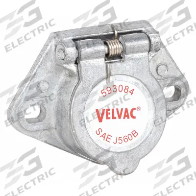 VELVAC Socket: 7-Way, Plastic, Vehicle and Trailer, Split Pins (MPN 593084) - Fleet and Vehicle Maintenance