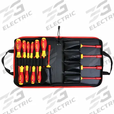 WIHA Insulated Tool Kit: Insulated, 15 Total Pcs, Drivers and Bits - Tool Sets with Tool Case