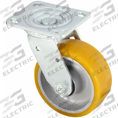 APPROVED VENDOR Plate Caster: Swivel, No Brake, Polyurethane, 6 in Wheel Dia., 2 in Wheel Wd - General-Purpose Maintenance-Free Plate Casters