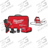 MILWAUKEE Tool Combination Kit: 2 Tools, Grease Gun/Impact Wrench, 12 V DC Volt, Battery Included (MPN 2563-22, 2446-20). Key specifications — attr1176460: Grease Gun.