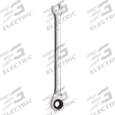 WESTWARD Combination Wrench: Alloy Steel, Chrome, 1/4 in Head Size, 4 7/8 in Overall Lg - SAE 12-Point Ratcheting Combination Wrenches