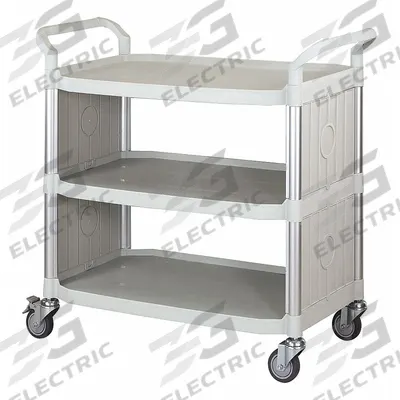 APPROVED VENDOR Enclosed Cart: Enclosed, 400 lb Max Load Capacity, 3 Shelves - Enclosed Plastic Carts
