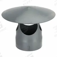 Rain Cap: PVC, For 4 in Duct Dia, 9 in Overall Lg, 4 1/2 in Inlet Dia, 0.1875 in Material Thick (MPN PVCRCA04). Key specifications — Brand: PLASTIC SUPPLY.