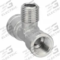 LEGRIS Metal Pipe Tee: Tee, 1/4 in x 1/4 in x 1/4 in, Nickel-Plated Brass, 870 psi, 2 in Lg (MPN 0916 00 13). Key specifications — Brand: LEGRIS; Maximum Operating Pressure: 870 psi.