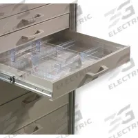 METRO Drawer Divider Kit for Medical Carts: 2 1/2 in Overall Ht, 1/2 in Overall Wd, 22 in Overall Dp (MPN MBA113). Key specifications — Color: Clear; Includes: (6) Short Dividers; Brand: METRO.