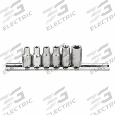 WESTWARD Socket Bit Set: 1/4 in Drive, 6 Piece, External Torx, Torx - External Torx & Torx Plus Socket Sets