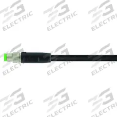 Cordset: M8 Male Straight X Bare Wire, 4 Pins, Black, PUR, 2 m Cable Lg, 24 AWG Wire Size (MPN 7000-08011-6310200). Key specifications — Cable Jacket Color: Black; End 1 Mounting Orientation: Straight; End 1 Gender: Male; End 1 Connection Type: M8; Cable Jacket Material: PUR; Brand: MURRELEKTRONIK; IP Rating: IP67; End 2 Connection Type: Bare Wire.