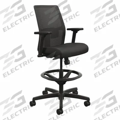 HON Task Chair: Ignition 2.0, Black, Fabric & Mesh Material, Adj Arms Arm - Adjustable-Arm Drafting Chairs