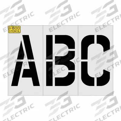 RAE Individual Stencil: A to Z/Blank ( ), 16 in Character Ht, 9 in Character Wd - Plastic Stencil Sets