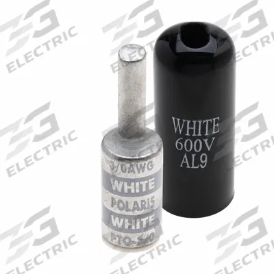 POLARIS Compression Pin Terminal: 1/0 AWG Pin Size, Offset Pin Orientation - Pin Terminal Compression Adapters