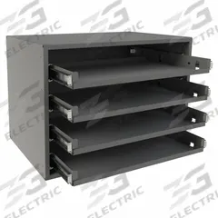 Sliding Drawer Cabinet Frame: 15 5/8 in x 11 7/8 in x 11 3/8 in, For 4 Drawers, Gray, Bearing (MPN 307B-95). Key specifications — Cabinet Color: Gray; Stackable: Yes; Compatible Manufacturer Model Number: 307B-95; Brand: DURHAM MFG.