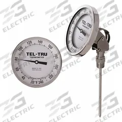 TEL-TRU Dial Thermometer: -40°F to 160°F, +/- 1% Accuracy, 12 in Stem Lg, Fahrenheit (MPN AA575R-1253). Key specifications — Temperature Units: Fahrenheit; Accuracy: +/- 1%; Brand: TEL-TRU.