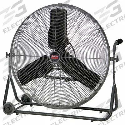Dayton Portable Fan: 30 in Blade Dia, Non-Oscillating, 3 Speeds, 36 in Ht, 37 in Wd - Mobile Office Floor Fans