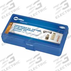 MILLER ELECTRIC Consumable Kit: For M-10/15/100/150 Series, 0.03 in Max Wire Dia, 234608. Key specifications — Brand: MILLER ELECTRIC; Manufacturer Part Number: 234608; Kit Includes: Contact Tip.