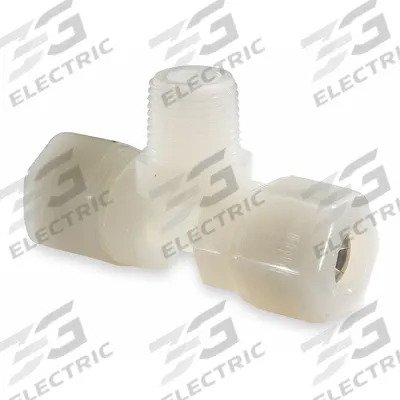PARKER Compression Tee Fitting: 1/2 in OD x 1/2 in OD x 3/8 in Pipe Size - General Purpose Nylon Compression Fittings