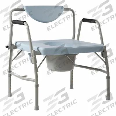 DYNAREX Commode Chair: Gray, 30 11/16 in Overall Wd - Portable Commode Chairs