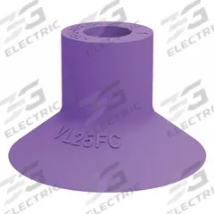 PIAB Vacuum Pad: Plain Pad without Adapter, 25 mm Pad Dia, Thermoplastic Elastomer, Purple, 60A (MPN VL25FC). Key specifications — attr1019194: VL25FC; attr1019196: PIAB; attr1019197: 60A.