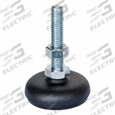JW WINCO Male-End Leveling Mount: Swiveling Stud, 3/8"-16 Thread Size, 3.15 in - Non-Skid Male Leveling Mounts