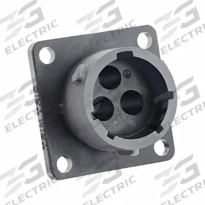 SOURIAU Electrical Connector: Trim Trio UTSX 14, Square Flange Receptacle, 2 + Ground Contacts - Trim Trio UTSX Harsh Environment Circular Connectors