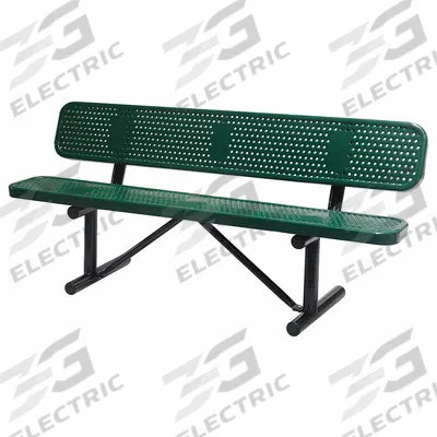 APPROVED VENDOR Outdoor Bench: 72 in Overall Lg, 32 1/2 in Overall Ht, Green, Green - Thermoplastic Coated Steel Benches