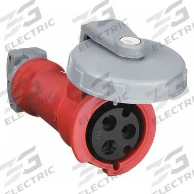 HUBBELL Pin and Sleeve Connector: Red, 480V AC, Single Phase, 30 A, 2 Pole, 3 Wire - Washdown-Rated Connectors