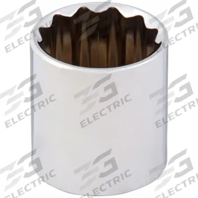 WESTWARD Socket: SAE, 1/2 in Drive Size, 1 1/4 in Socket Size, 12-Point, Std, Chrome - 1/2" Drive Hand Sockets