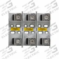 BUSSMANN Fuse Block: Open Block Design, 3 Pole, 600 V AC, Box Lug, Non-Indicating (MPN JM60200-3CR). Key specifications — Brand: BUSSMANN.