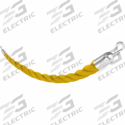 VISIONTRON Barrier Rope: Yellow, 8 ft Overall Lg, Polypropylene - Barrier Ropes