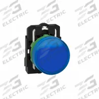 SCHNEIDER ELECTRIC Pilot Light: 22 mm Panel Mounting Size, Blue, LED, XB5 Series (MPN XB5AVG6). Key specifications — Series: XB5; Brand: SCHNEIDER; Includes Push-To-Test: No Push-To-Test Included.