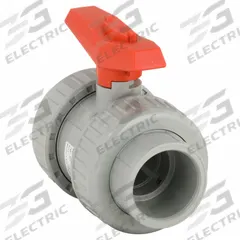GF PIPING SYSTEMS Manual Two-Way Ball Valve: 1 1/2 in, CPVC, Straight, Socket x FNPT, Two-Piece (MPN 163375021). Key specifications — Brand: GF PIPING SYSTEMS; Handle: Lever.
