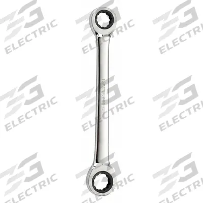 WESTWARD Box End Wrench: Alloy Steel, Chrome, 5/8 in_9/16 in Head Size, 7 1/2 in Overall Lg - SAE, Double End, 12-Point, Ratcheting Box End Wrenches