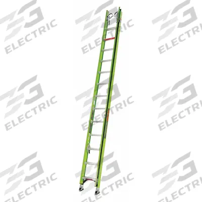 LITTLE GIANT Extension Ladder: 28 ft Ladder Size, Fiberglass, 300 lb Load Capacity - Cable Grab Non-Conductive Fiberglass Extension Ladders