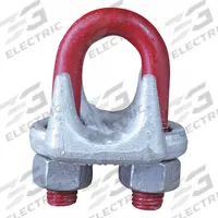 CROSBY Wire Rope U-Bolt Clip: 1 1/8 in Compatible Rope Dia, 34 in Rope Turnback Lg, Steel, Forged (MPN 1010257). Key specifications — Fabrication: Forged; Color: Red; Material: Steel; Brand: CROSBY.