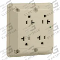 LEVITON Plugs and Receptacles: Quad, 5-20, Ivory, 125V AC, 20 A, 2 Pole / 3 Wire (MPN 5490-I)
