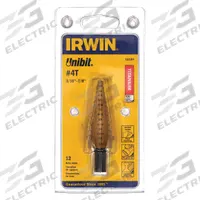 IRWIN Step Drill Bit: 3/16" to 7/8", TiN-Coated HSS, 3-Flats Shank (MPN 15104). Key specifications — attr1234936: Not Impact Rated.