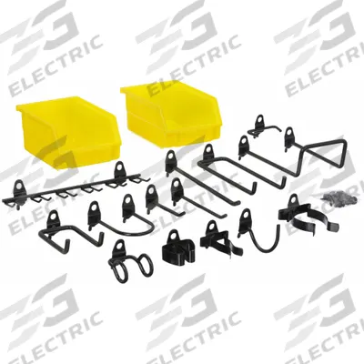 APPROVED VENDOR Pegboard Hook Assortment Kit: 1/4 in Peg Hole, For 1 in Pegboard Hole Spacing - Hook, Toolholder & Bin Assortments for Round-Hole Pegboard