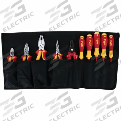 WIHA Insulated Tool Kit: Insulated, 10 Total Pcs - Tool Sets with Tool Roll