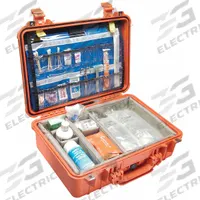 PELICAN Protector Case: 20 11/16 in L x 17 3/16 in W x 8 3/8 in D, Polypropylene, Orange, 0-10 in (MPN 1550EMS). Key specifications — Color: Orange; Closure Type: Latch; Features: Stainless Steel Hardware; Brand: PELICAN.