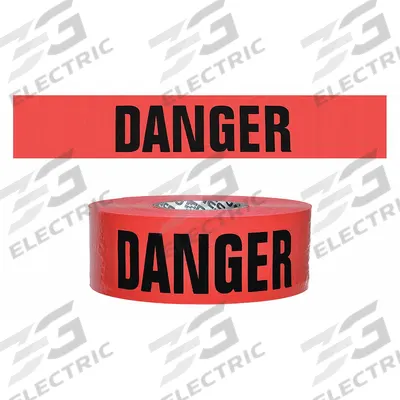 APPROVED VENDOR Barricade Tape: 500 ft Lg, 3 in Wd, Danger Legend, Polyethylene - General Danger Messaging Barrier Tape