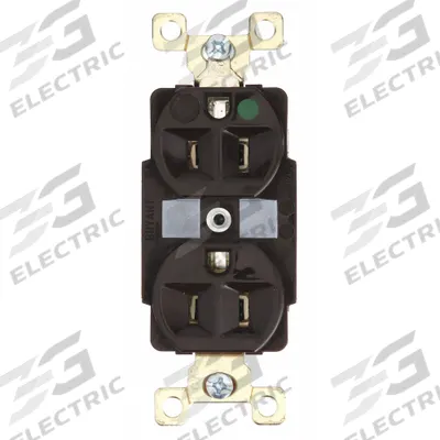 BRYANT Receptacle: Hospital Grade Fed. Spec., Duplex, 5-15R, Brown, 125V AC, 15 A - General Purpose Receptacles