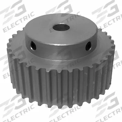 Dayton Timing Pulley: Curvilinear, Fixed, For 15 mm Belt Wd, 20 Teeth, 5 mm Pitch - HTD Section Fixed-Bore Timing Pulleys with Hub