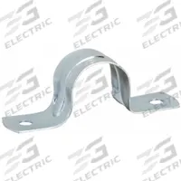 Conduit & Pipe Strap Clamp, Two-Hole: 1/2 in Trade Size, Steel, EMT (MPN 2092). Key specifications — Manufacturer Part Number: 2092; Color: Gray; Compatible Conduit Trade Size: 1/2 in; Compatible Conduit Type: EMT; Compatible Nominal Conduit/Pipe Size: 1/2 in; Compatible Pipe Size: 1/2 in; Finish: Electroplated; Material: Steel.