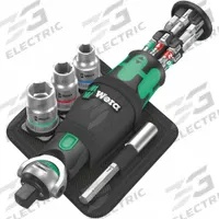 WERA Compact Ratchet: Hex/Phillips/Square/Torx Tip, 4 Tips, 140 mm Overall Lg, Magnetic, Single End (MPN 05004283001). Key specifications — attr1205339: TX 15 x 25 mm; attr1205303: WERA.