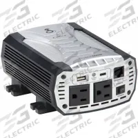 COBRA Inverter: Modified Sine Wave, Input Terminals, 500 W Continuous Output Power, 4 Outlets, 60 Hz (MPN CPI500W). Key specifications — Brand: COBRA; DC Connection: Input Terminals; Input Voltage: 13V DC; Inverter Output Form: Modified Sine Wave; Output Frequency: 60 Hz; Output Voltage: 115V AC.