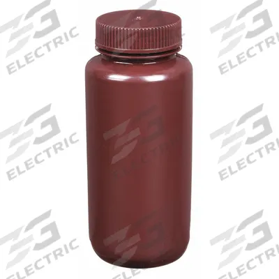 APPROVED VENDOR Reagent Bottle: HDPE, 500 mL, 16.9 fl oz, Closure Included, Amber - HDPE Wide Mouth Round Lab Bottles