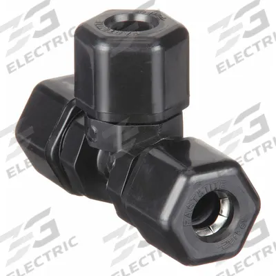 PARKER Compression Tee Fitting: 5/8 in OD x 3/8 in OD x 5/8 in OD Size - Polypropylene Compression Tube Fittings