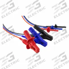 MEGGER Test Lead Clip: CAT IV 600V, 9.8 ft Test Lead Lg, Black/Blue/Red, 1008-022. Key specifications — CAT Safety Rating: CAT IV 600V; Cable/Lead Color: Black; Compatible with Manufacturer Model Number: 1016-106; Brand: MEGGER.
