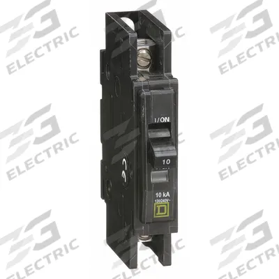 SQUARE D Miniature Circuit Breaker: 10 A, 120/240V AC, Single Phase, 10kA at 120/240V AC - QOU Series, Unit-Mount Square D Miniature Circuit Breakers
